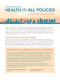 AN INTRODUCTION TO HEALTH IN ALL POLICIES