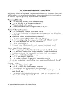 For Mentees: Good Questions to Ask Your Mentor