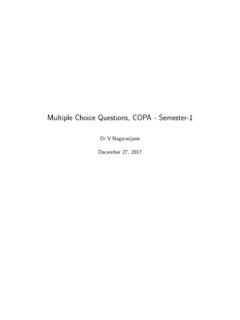 Multiple Choice Questions, COPA - Semester-1