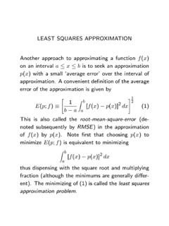 LEAST SQUARES APPROXIMATION - University of Iowa