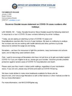 Governor Sisolak issues statement on COVID-19 cases ...
