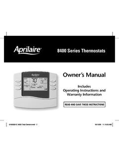 Owner’s Manual - Aprilaire