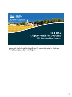 HB‐1‐3555 Chapter 9 Revision Overview - Rural Development