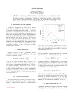 Poisson Statistics - MIT