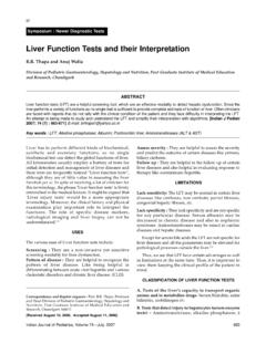 Liver Function Tests and their Interpretation