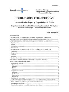 HABILIDADES TERAP&#201;UTICAS
