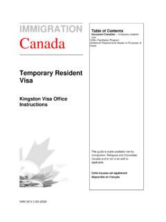 Document Checklist Temporary resident Canada