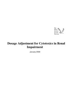 Dosage Adjustment for Cytotoxics in Renal Impairment