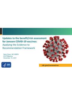 Updates to the benefit/risk assessment for Janssen COVID ...