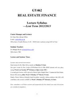 GY462 REAL ESTATE FINANCE - LSE