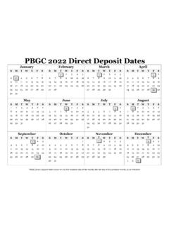 PBGC 2022 Direct Deposit Dates