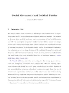 Social Movements and Political Parties