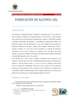 FABRICACI&#211;N DE ALCOHOL-GEL - Universidad de Granada