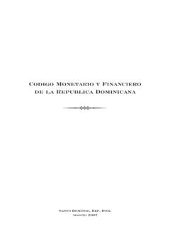 Codigo Monetario y Financiero de la Republica Dominicana