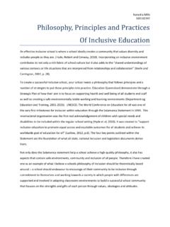 Philosophy, Principles and Practices Of Inclusive Education