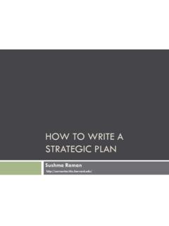 How to write a strategic plan - Harvard University