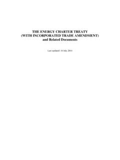 THE ENERGY CHARTER TREATY (WITH INCORPORATED …