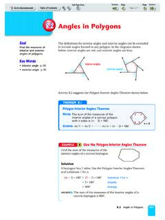 8.2 Angles in Polygons