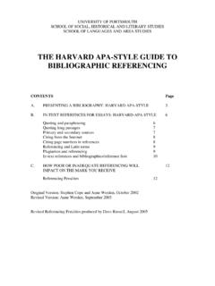 THE HARVARD APA-STYLE GUIDE TO BIBLIOGRAPHIC …