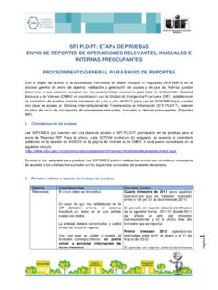 SITI PLD/FT: ETAPA DE PRUEBAS ENVIO DE REPORTES DE ...
