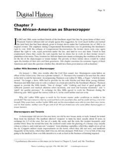 Chapter 7 The African-American as Sharecropper I