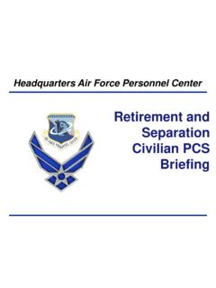 Retirement and Separation Civilian PCS Briefing