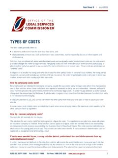 TYPES OF COSTS - olsc.nsw.gov.au