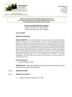 SCHOOL BOARD MEETING - Snohomish School District