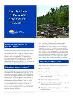 Best Practices for Prevention of Saltwater Intrusion
