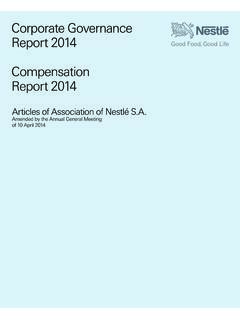 Corporate Governance Report 2014 Compensation Report …