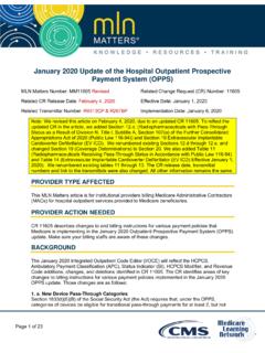 January 2020 Update of the Hospital Outpatient Prospective ...