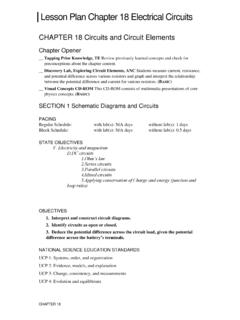 Lesson Plan Chapter 18 Electrical Circuits