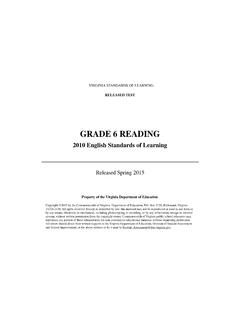 GRADE 6 READING - Virginia Department of Education