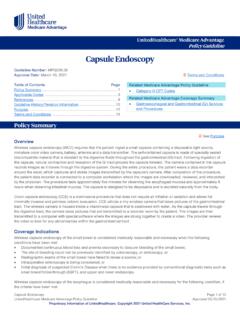 Capsule Endoscopy – Medicare Advantage Policy Guideline