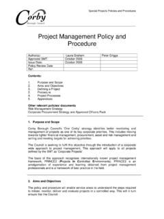 Project Management Policy and Procedure - Corby