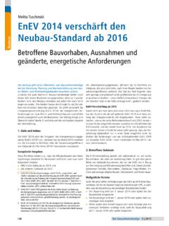 EnEV versch&#228;rft den Neubau-Standard ab 2016 - …