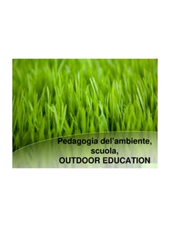 Pedagogia del’ambiente, scuola, OUTDOOR EDUCATION