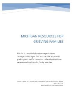 Michigan resources for grieving families