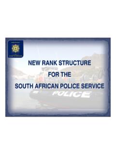 NEW RANK STRUCTURE FOR THE SOUTH AFRICAN POLICE …