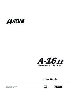 A-16II Personal Mixer User Guide - Aviom