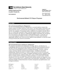 Environment-Related CSU Degree Programs