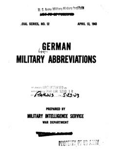 German Military Abbreviations - United States Army