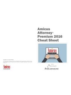 Amicus Attorney Premium 2016 Cheat Sheet