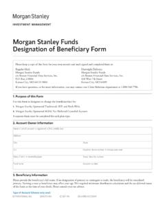 Morgan Stanley Funds Designation of Beneficiary Form