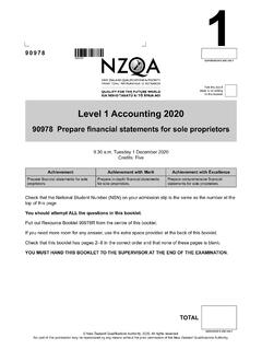 Level 1 Accounting (90978) 2020