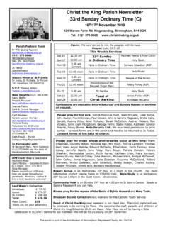 Christ the King Parish Newsletter