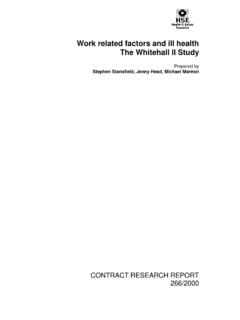 Work related factors and ill health The Whitehall II …