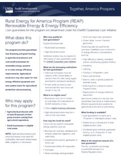 Rural Energy for America Program (REAP) Renewable Energy ...
