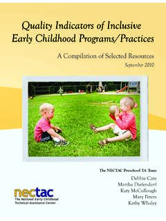 Quality Indicators of Inclusive Early Childhood Programs ...