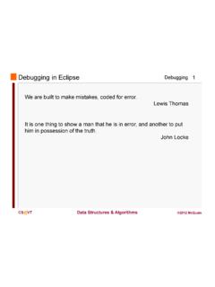 Debugging in Eclipse Debugging 1 - Undergraduate Courses